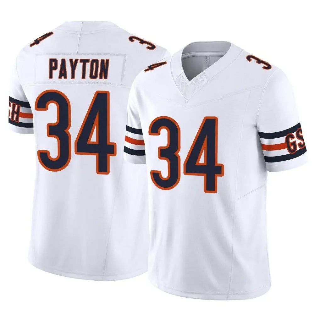 C.Bears #34 Walter Payton Player White Vapor F.U.S.E. Limited Home Game Edoa Stitched Jerseys