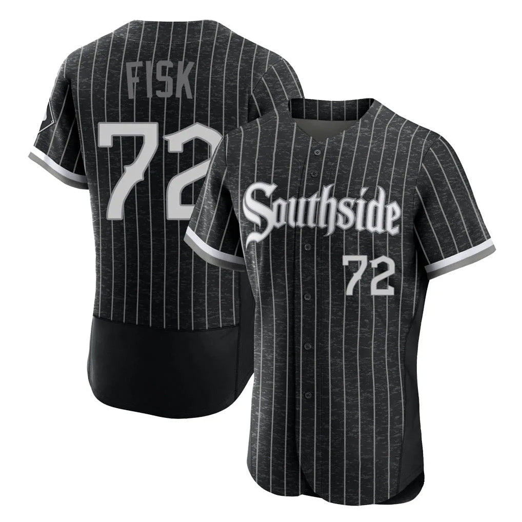 C.White Sox #72 Carlton Fisk Player Black City Connect Limited Elite Home Edoa Stitched Jerseys