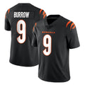 C.Bengals #9 Joe Burrow Player Black Vapor Untouchable Limited Home Game Edoa Stitched Jerseys