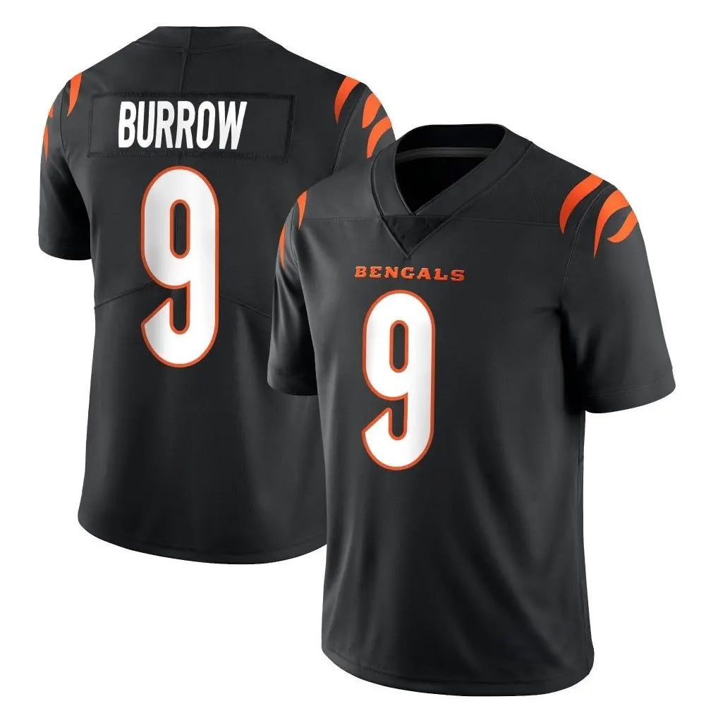 C.Bengals #9 Joe Burrow Player Black Vapor Untouchable Limited Home Game Edoa Stitched Jerseys