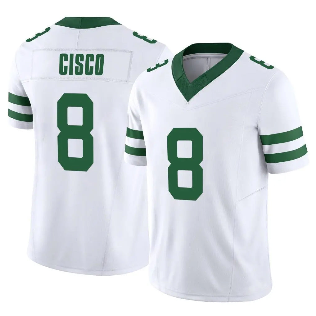 NY.Jets #8 Andre Cisco Player White Legacy Limited Vapor F.U.S.E. Home Game Edoa Stitched Jerseys