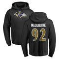 B.Ravens #92 Nnamdi Madubuike Player Black Pullover Hoodie Edoa Stitched Jerseys