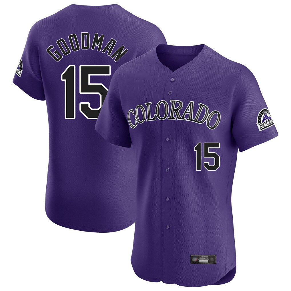 C.Rockies #15 Hunter Goodman Player Purple Limited Elite Home Edoa Stitched Jerseys