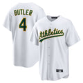 Athletics #4 Lawrence Butler Player White Home Game Edoa Stitched Jerseys