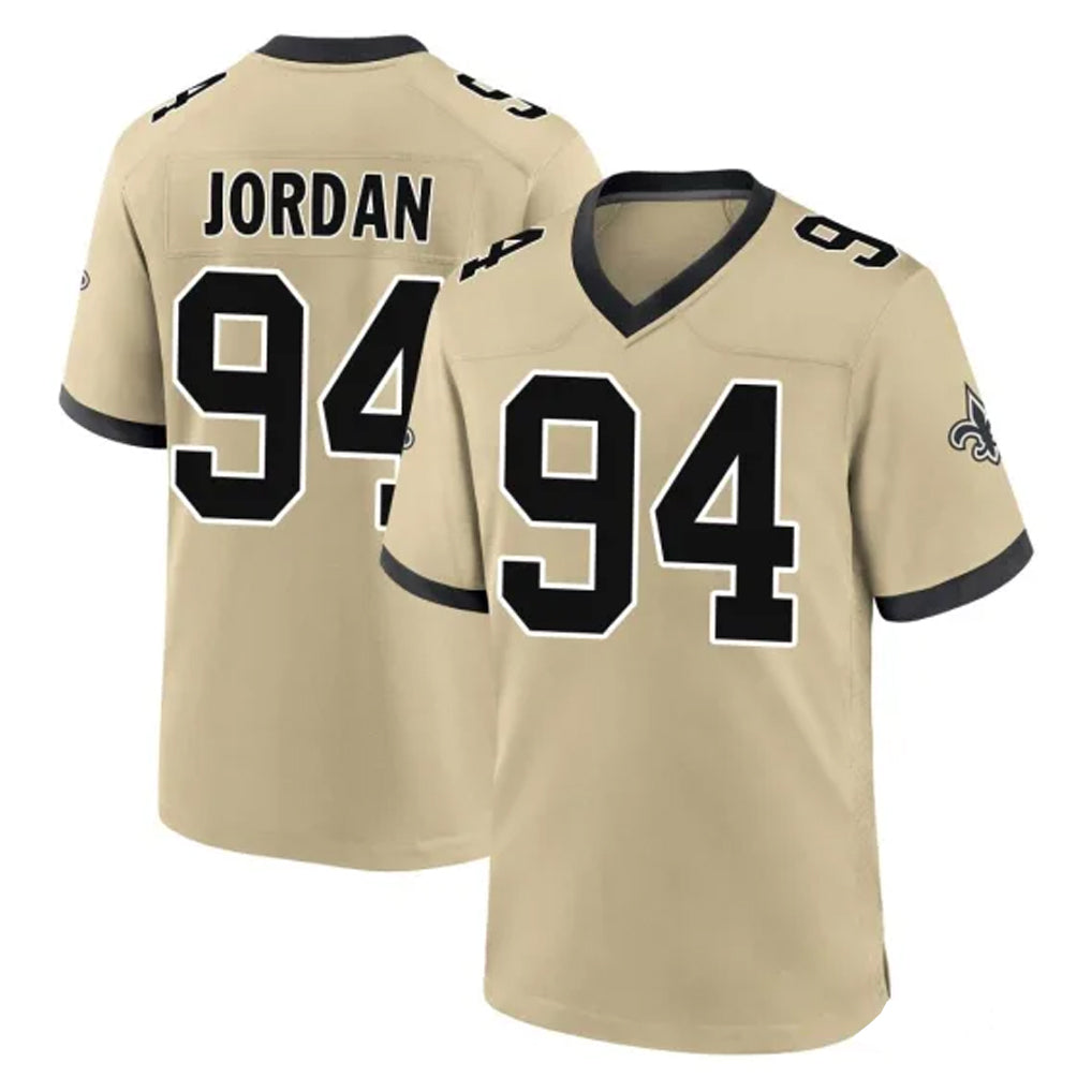 NO.Saints #94 Cameron Jordan Player Gold Home Game Edoa Stitched Jerseys