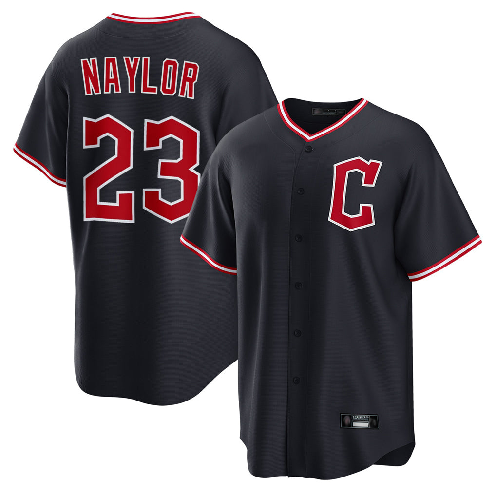 C.Guardians #23 Bo Naylor Player Navy Home Game Edoa Stitched Jerseys