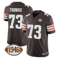 C.Browns #73 Joe Thomas Player Brown Vapor F.U.S.E. Limited Home Game Edoa Stitched Jerseys