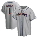 H.Astros #1 Carlos Correa Player Gray Home Game Edoa Stitched Jerseys