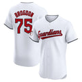C.Guardians #75 Connor Brogdon Player White Limited Elite Home Edoa Stitched Jerseys