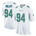 M.Dolphins #94 Jordan Phillips Player White Home Game Edoa Stitched Jerseys