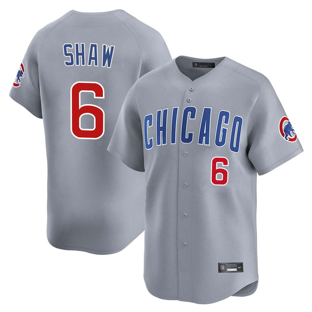 C.Cubs #6 Matt Shaw Player Gray Road Limited Home Edoa Stitched Jerseys