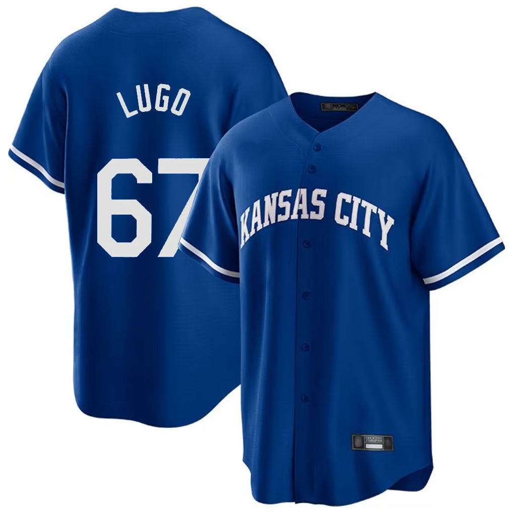 KC.Royals #67 Seth Lugo Player Royal Game Home Edoa Stitched Jerseys