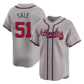 A.Braves #51 Chris Sale Player Gray Limited Home Game Edoa Stitched Jerseys
