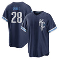 KC.Royals #28 Kyle Isbel Player Navy City Connect Home Game Edoa Stitched Jerseys
