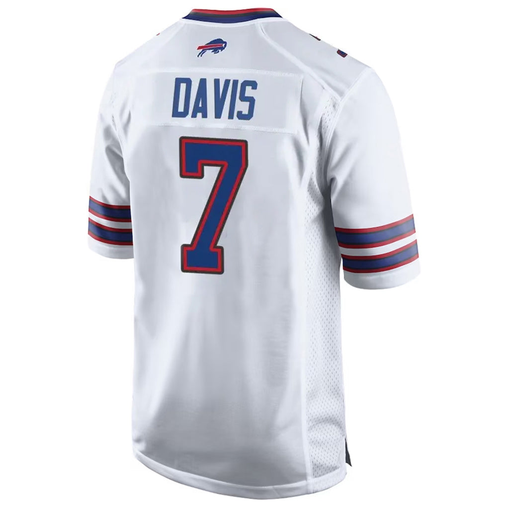 B.Bills #7 Ray Davis Player White Home Game Edoa Stitched Jerseys