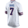 B.Bills #7 Ray Davis Player White Home Game Edoa Stitched Jerseys