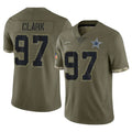 D.Cowboys #97 Kenny Clark Player Olive Salute to Service Limited Game Edoa Stitched Jerseys