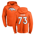 D.Broncos #73 Frank Crum Player Orange Pullover Hoodie Limited Edoa Stitched Jerseys