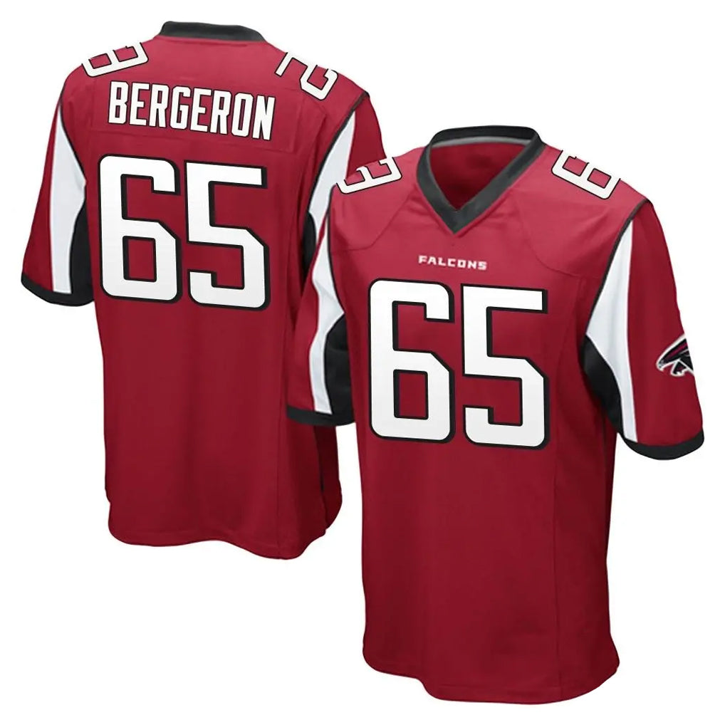 A.Falcons #65 Matthew Bergeron Player Red Color Vapor Home Game Edoa Stitched Jerseys