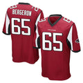 A.Falcons #65 Matthew Bergeron Player Red Color Vapor Home Game Edoa Stitched Jerseys