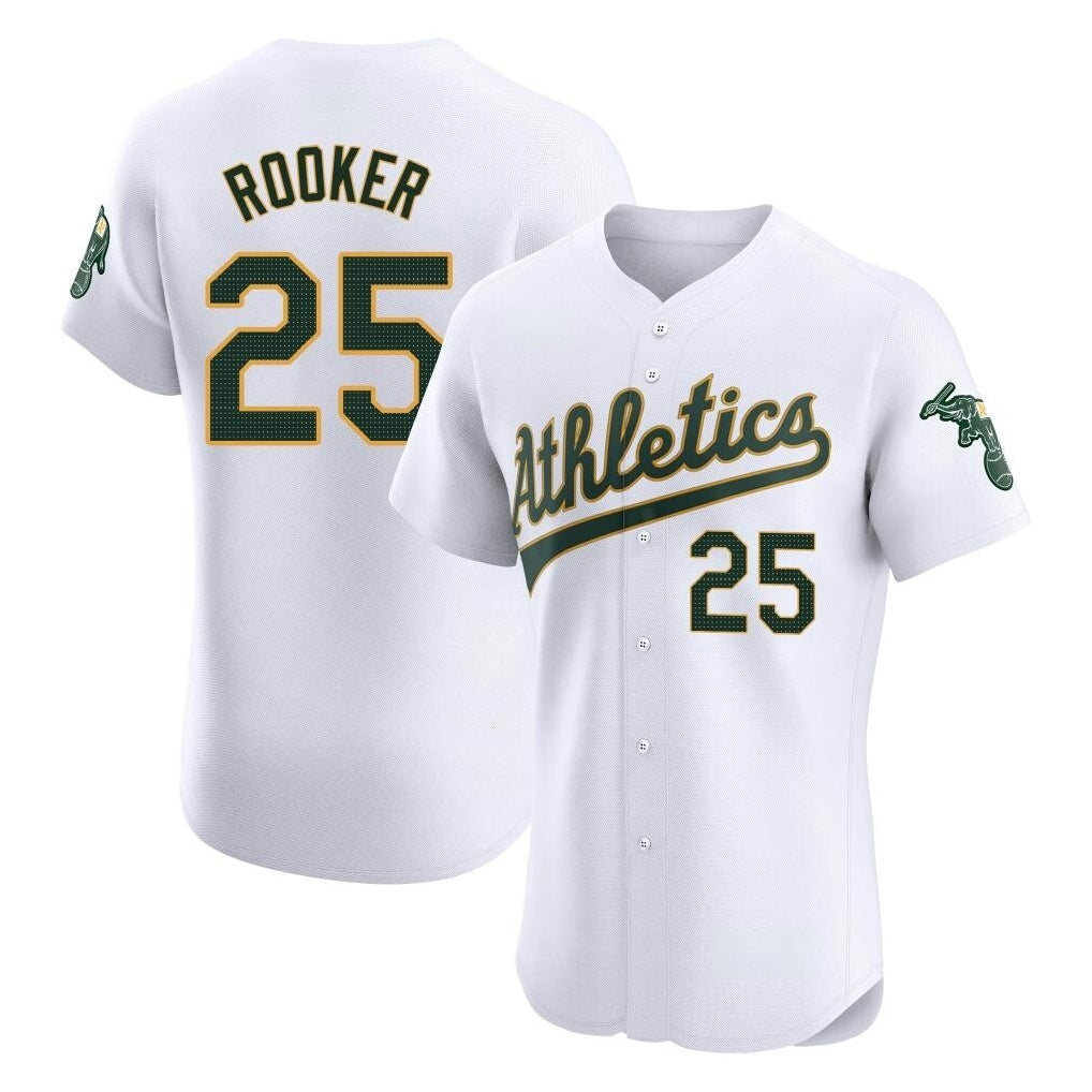 Athletics #25 Brent Rooker Player White Limited Elite Home Game Edoa Stitched Jerseys
