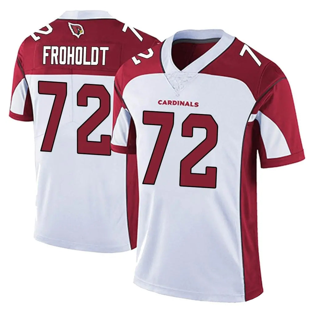 A.Cardinals #72 Hjalte Froholdt Player White Vapor Limited Home Game Edoa Stitched Jerseys