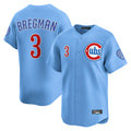 C.Cubs #3 Alex Bregman Player Light Blue Limited Home Edoa Stitched Jerseys