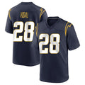LA.Chargers #28 Kimani Vidal Player Navy Home Game Edoa Stitched Jerseys