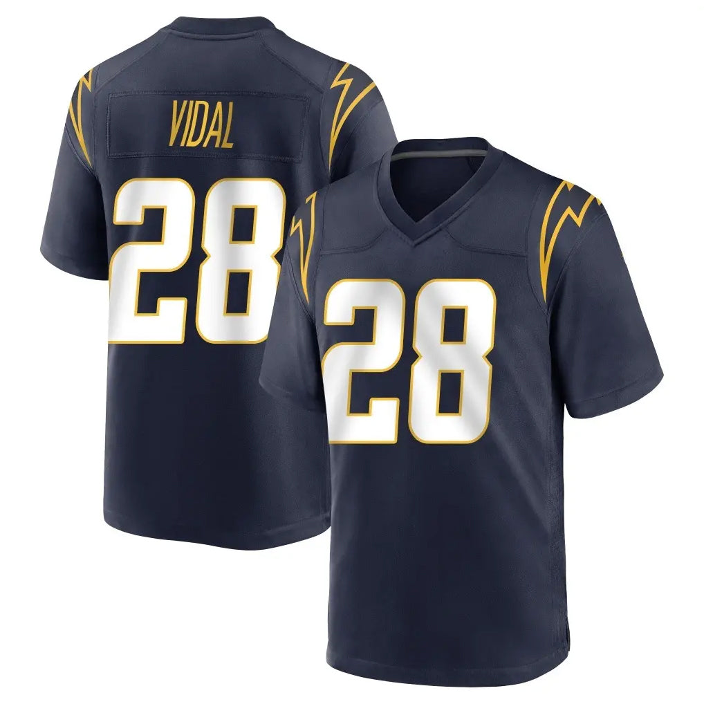 LA.Chargers #28 Kimani Vidal Player Navy Home Game Edoa Stitched Jerseys