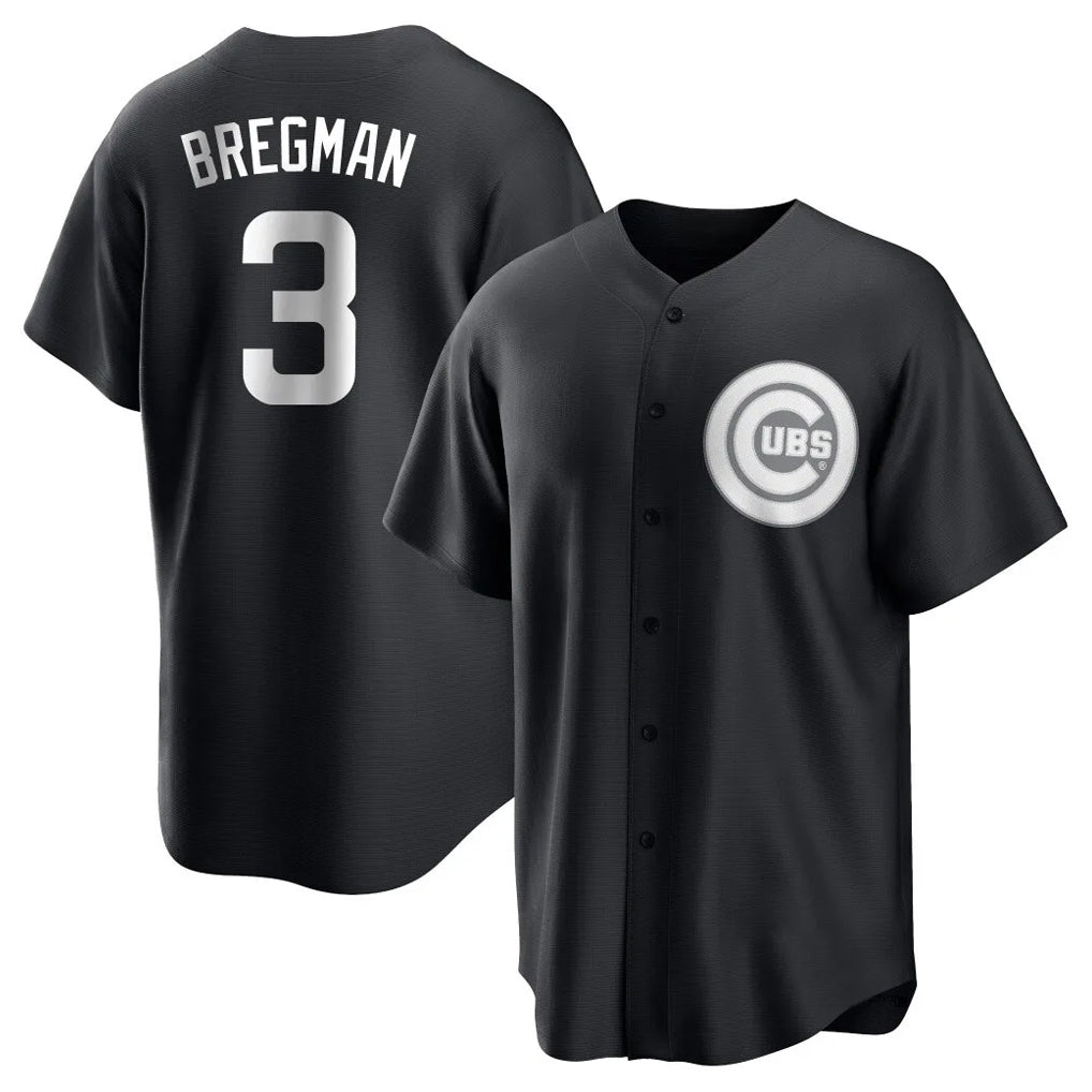 C.Cubs #3 Alex Bregman Player Black Game Edoa Stitched Jerseys