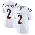 C.Bengals #2 Evan McPherson Player White Vapor F.U.S.E. Limited Home Game Edoa Stitched Jerseys