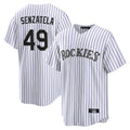 C.Rockies #49 Antonio Senzatela Player White Game Home Edoa Stitched Jerseys
