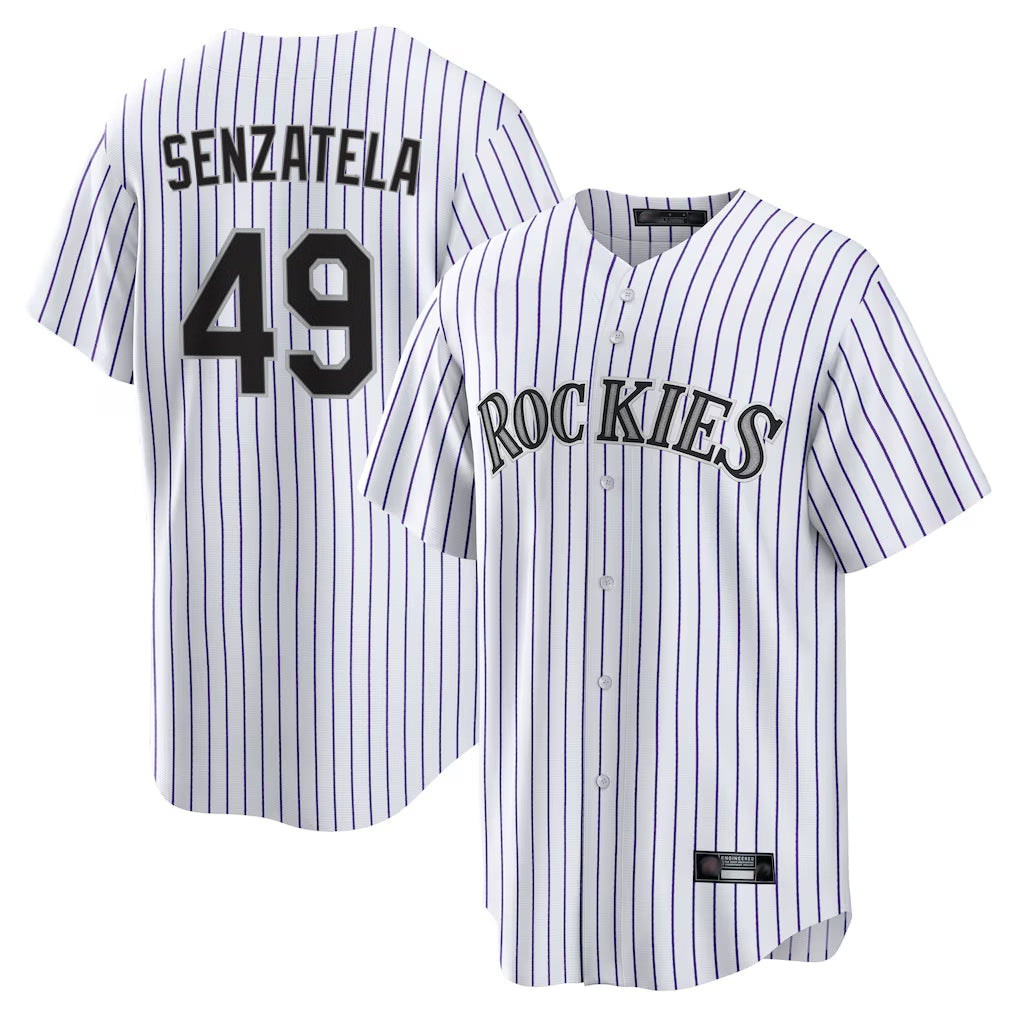 C.Rockies #49 Antonio Senzatela Player White Game Home Edoa Stitched Jerseys