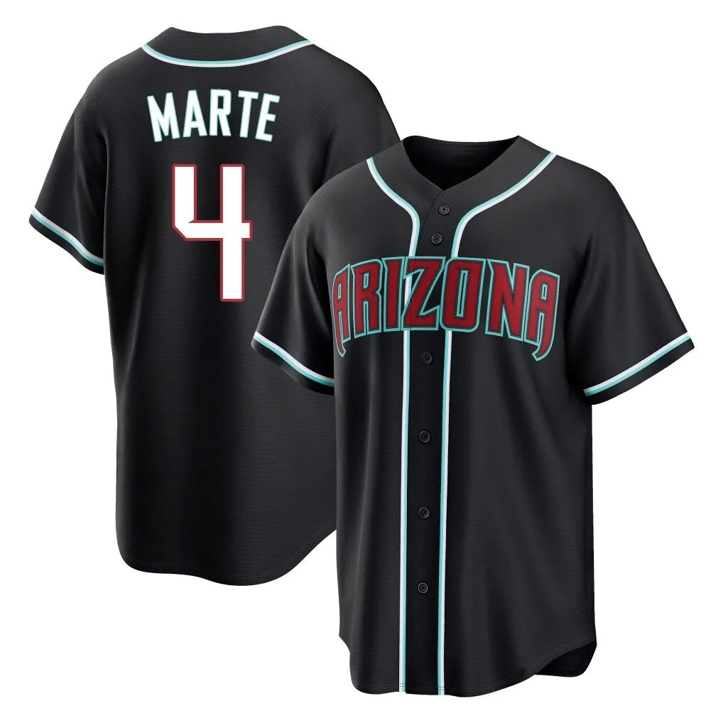 A.Diamondbacks #4 Ketel Marte Player Black Home Game Edoa Stitched Jerseys