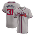 A.Braves #31 Greg Maddux Player Gray Limited Elite Home Game Edoa Stitched Jerseys