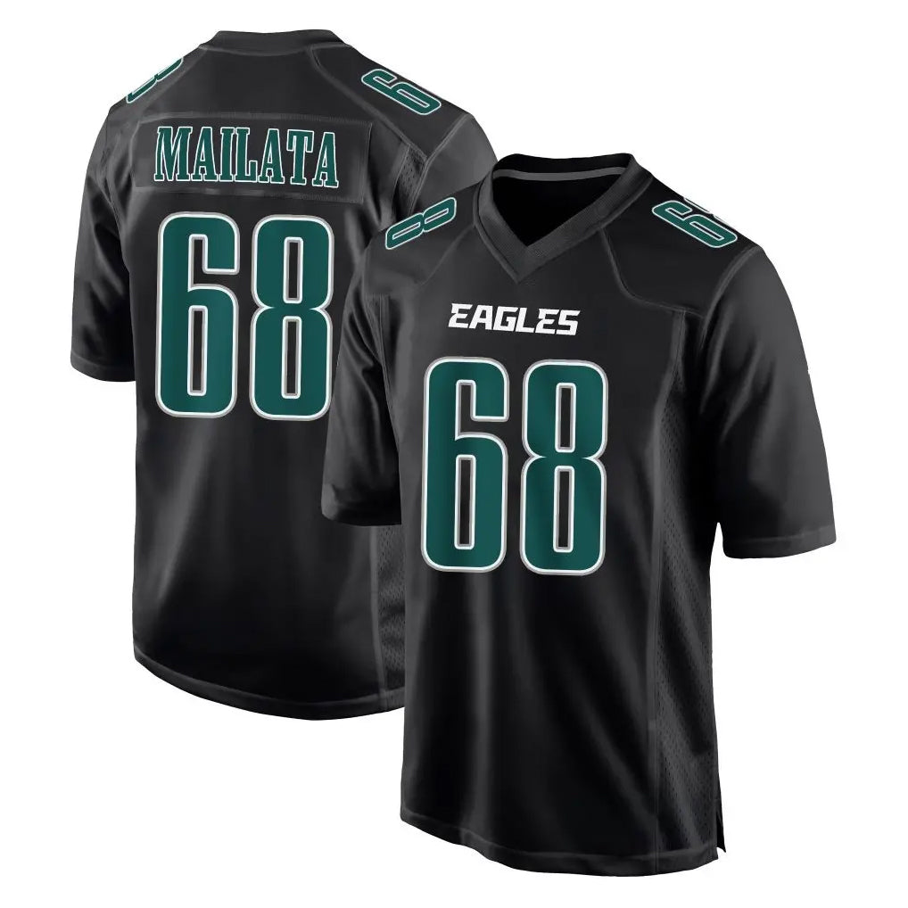 P.Eagles #68 Jordan Mailata Player Carbon Black Fashion Home Game Edoa Stitched Jerseys