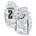 P.Eagles #2 Riq Woolen Player Arctic Camo Salute to Service Pullover Hoodies Limited Game Edoa Stitched Jerseys