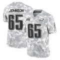 P.Eagles #65 Lane Johnson Player Arctic Camo Salute to Service Limited Game Edoa Stitched Jerseys