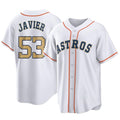 H.Astros #53 Cristian Javier Player Gold Collection Game Home Edoa Stitched Jerseys