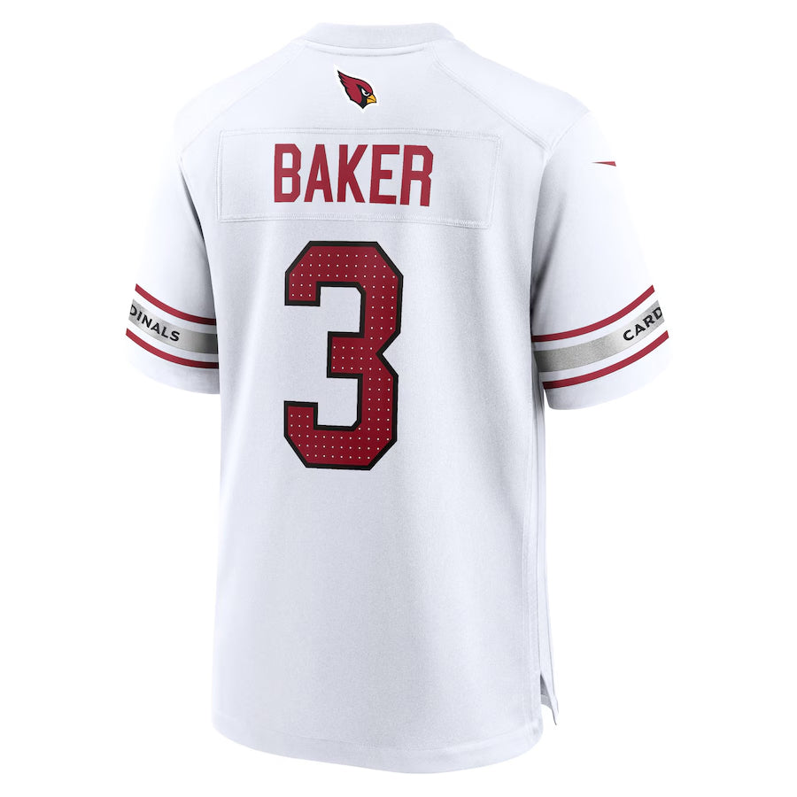 A.Cardinals #3 Budda Baker Player White Game Road Edoa Stitched Jerseys