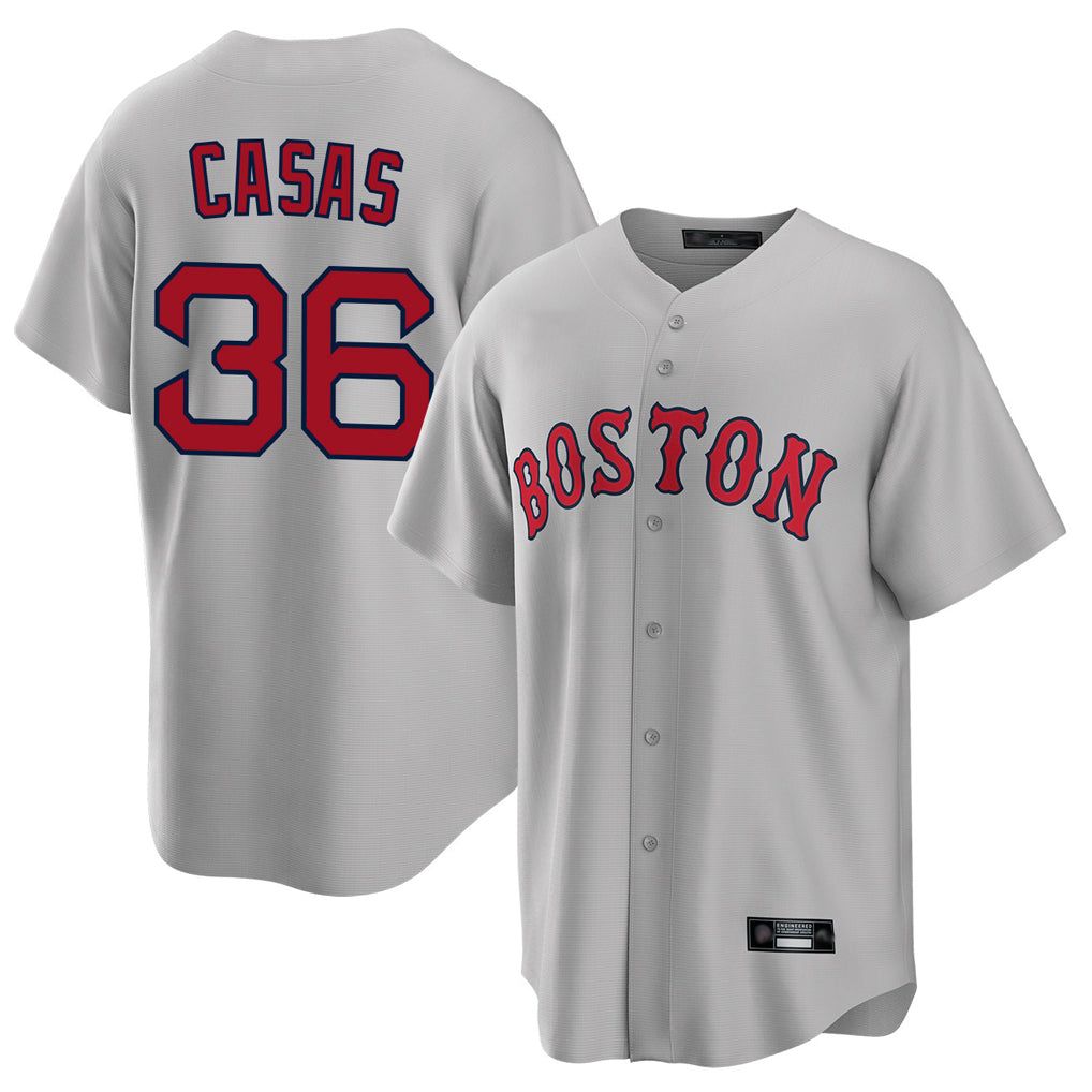 B.Red Sox #36 Triston Casas Player Gray Road Home Game Edoa Stitched Jerseys