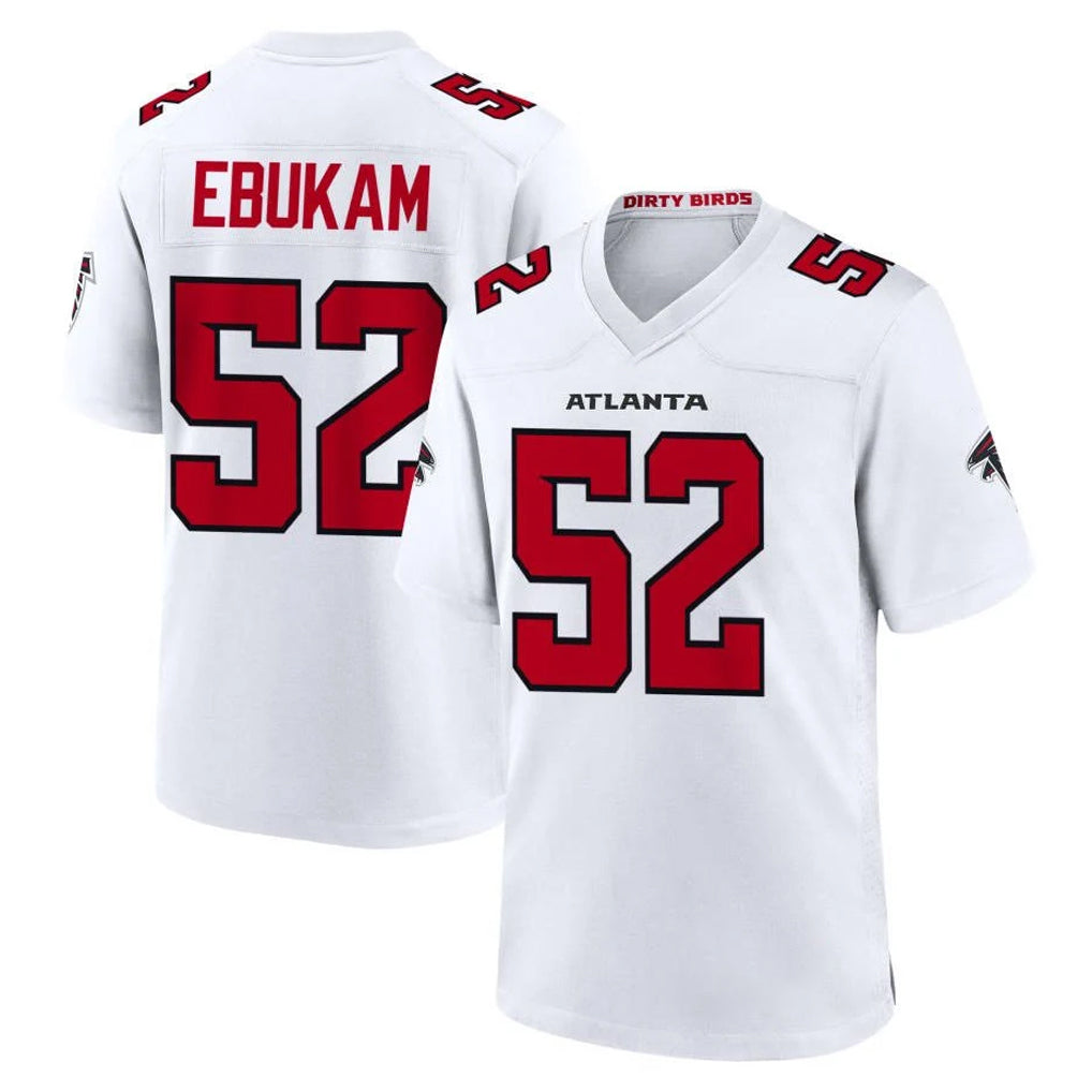A.Falcons #52 Samson Ebukam Player White Team Color Home Game Edoa Stitched Jerseys