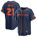H.Astros #21 Yainer Diaz Player Navy City Connect Home Game Edoa Stitched Jerseys