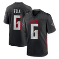 A.Falcons #6 Nick Folk Player Black Home Game Edoa Stitched Jerseys