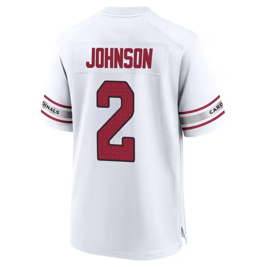 A.Cardinals #2 Will Johnson Player White Home Game Edoa Stitched Jerseys