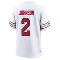 A.Cardinals #2 Will Johnson Player White Home Game Edoa Stitched Jerseys