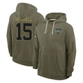 NY.Jets #15 Adonai Mitchell Player Olive Salute to Service Pullover Hoodies Limited Edoa Stitched Jerseys