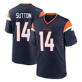 D.Broncos #14 Courtland Sutton Player Navy Home Game Edoa Stitched Jerseys