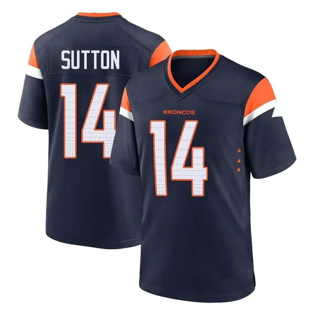 D.Broncos #14 Courtland Sutton Player Navy Home Game Edoa Stitched Jerseys