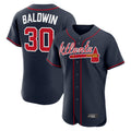 A.Braves #30 Drake Baldwin Player Navy Limited Elite Home Game Edoa Stitched Jerseys